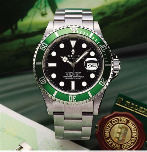 rolex submariner 50 jahre sonderedition grüne lünette|Rolex Submariner green.